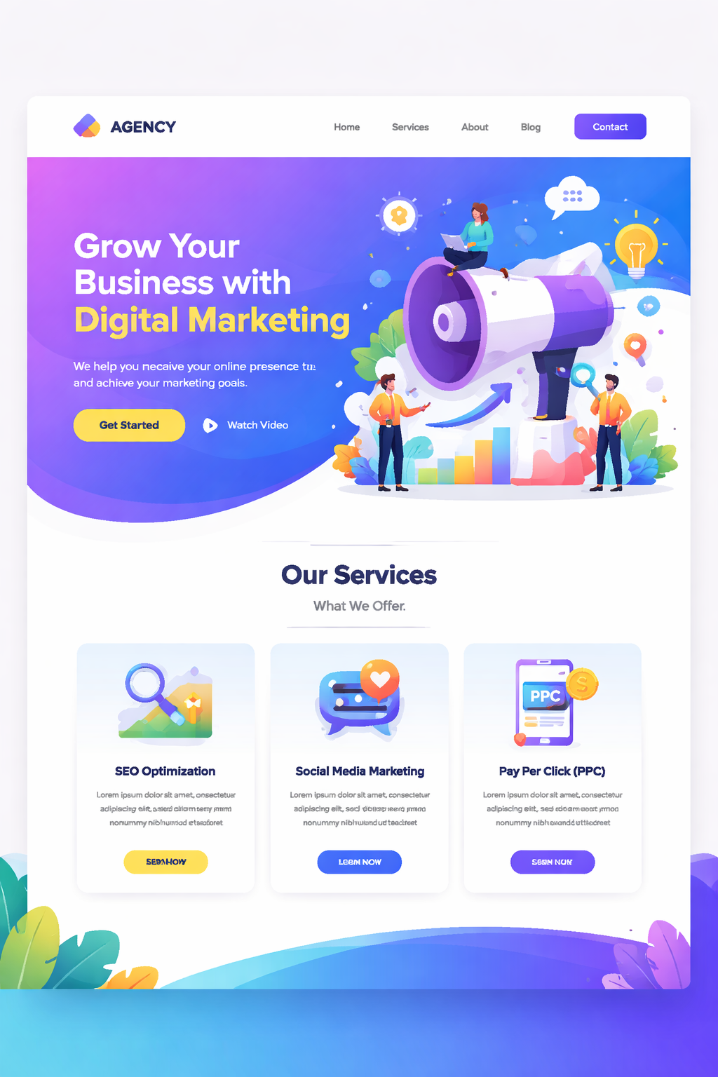 Modern digital marketing agency homepage